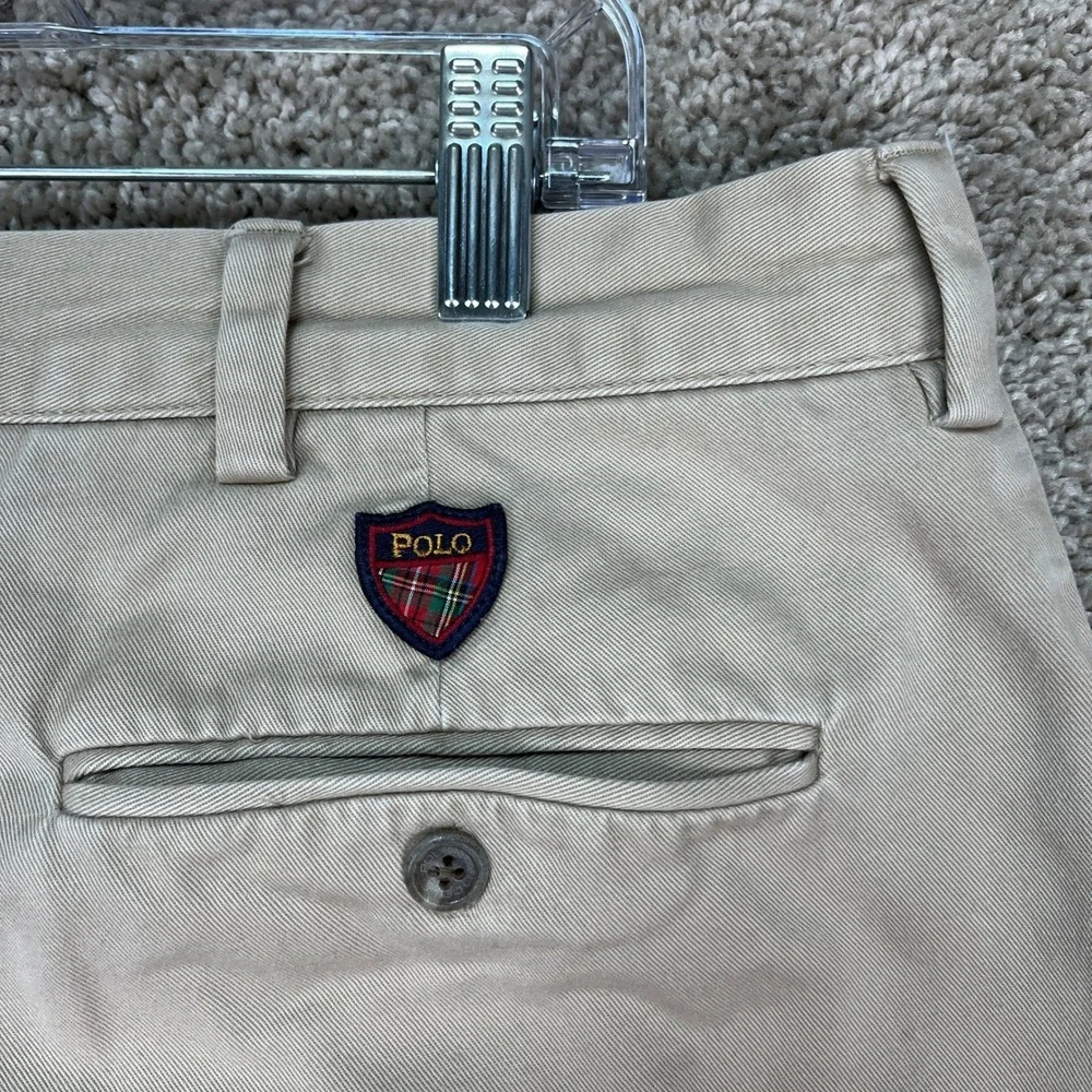 Polo Golf Ralph Lauren Pants Mens 39x29 Beige‎ Straight Leg Pleated Flap Pocket